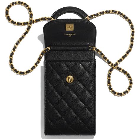 chanel o phone holder with chain|chanel clutch with chain black.